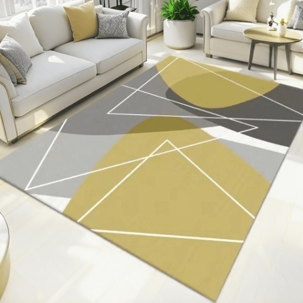 Modern Ceometric Print Crystal Velvet Carpet - Washable Sofa/Bedside Rug, Instagram Style, Wholesale Custom - Image 3