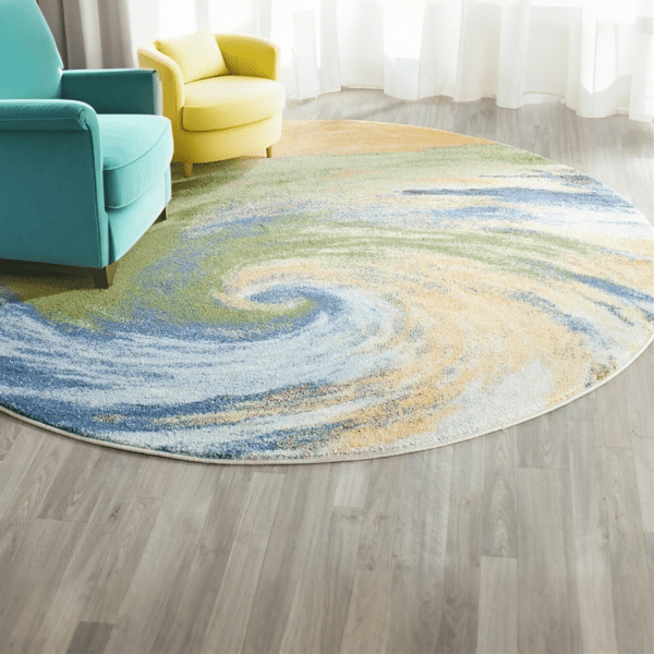 Colorful Circle Print Velvet Carpet - Warm-Tone Anti-Slip Rug for Bedroom/Living Room, Wholesale Custom - Image 2