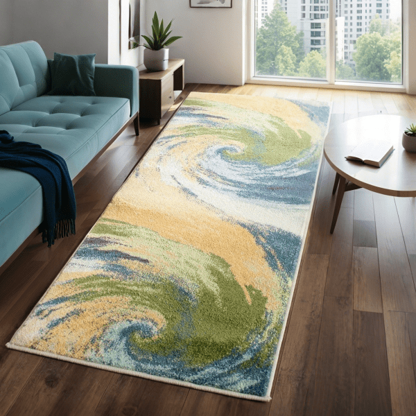 Colorful Circle Print Velvet Carpet - Warm-Tone Anti-Slip Rug for Bedroom/Living Room, Wholesale Custom - Image 4