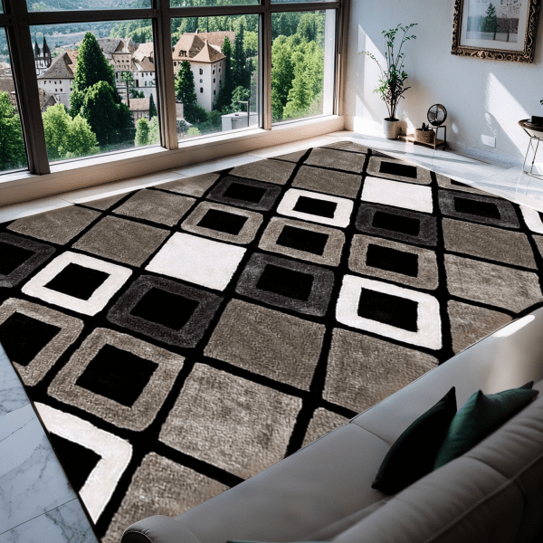 Instagrammable Scandi Velvet Carpet - Non-Slip  Stain-Resistant Area Rug for Bedside/Sofa, Wholesale Custom