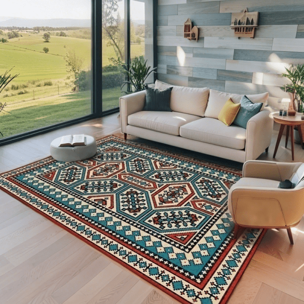 European Abstract Retro/Persian Style Carpet - Anti-Slip Velvet Carpet/Rug for Bedroom/Living Room, Wholesale Custom