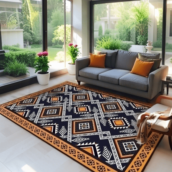 European Abstract Retro/Persian Style Carpet - Anti-Slip Velvet Carpet/Rug for Bedroom/Living Room, Wholesale Custom - Image 2