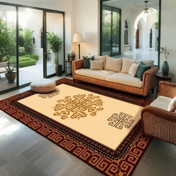 European Abstract Retro/Persian Style Carpet - Anti-Slip Velvet Carpet/Rug for Bedroom/Living Room, Wholesale Custom - Image 4