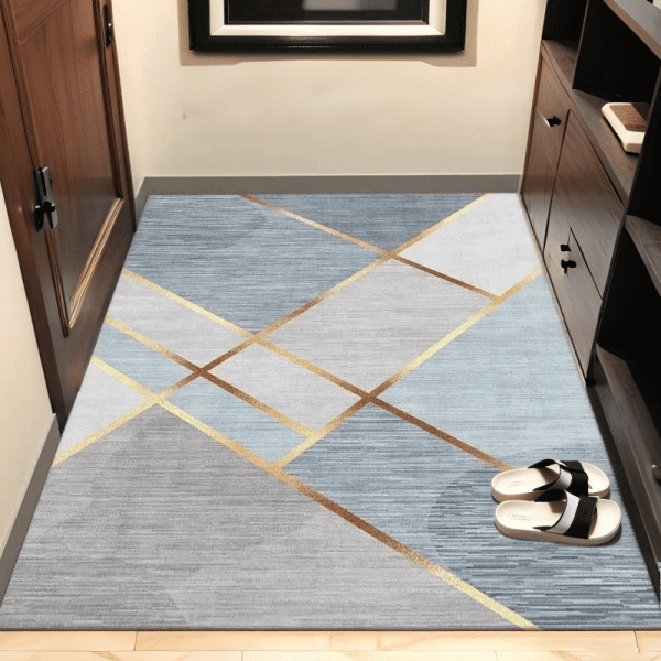 Wholesale Geometric Print Crystal Velvet Mat‌ - Stain-Resistant Anti-Slip   Door Mat/Floor Mat for Residential Scenarios, Nordic Style, Customizable - Image 2