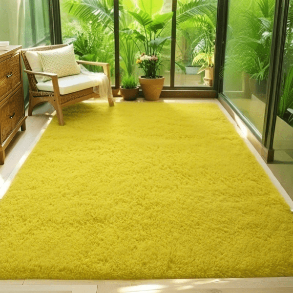 Wholesale Custom Solid Silk-like Shag Rug‌ - Washable  soft Fluffy Area Rug/Carpet for Living Room/Bedroom/Sunroom, Minimalist Style