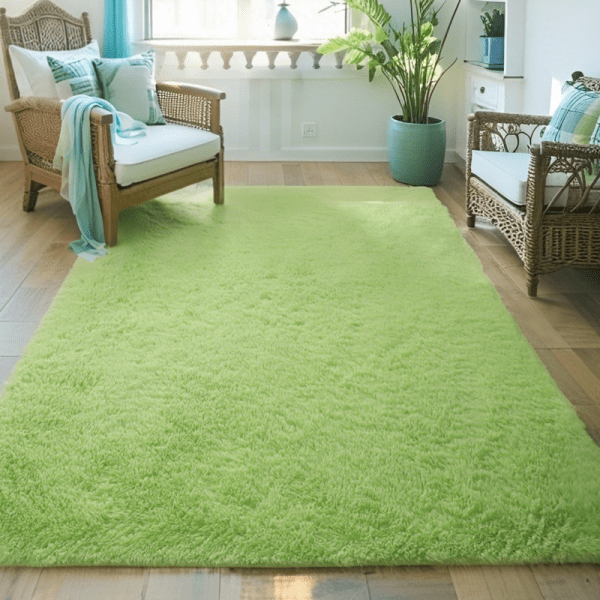 Wholesale Custom Solid Silk-like Shag Rug‌ - Washable  soft Fluffy Area Rug/Carpet for Living Room/Bedroom/Sunroom, Minimalist Style - Image 5