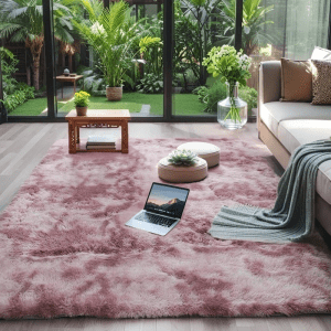 Wholesale Custom Modern Nordic Ombre Shag Rug‌ - Washable Long Pile Fluffy Tie-Dyed Area Rug/Carpet for Bedroom/Living Room/Study Room, Ins Style