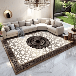 Light Luxury Washable Faux Cashmere Area Rug - Full Floor Minimalist Carpet for Living Room/Bedroom, Wholesale Custom