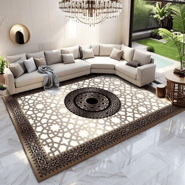 Light Luxury Washable Faux Cashmere Area Rug - Full Floor Minimalist Carpet for Living Room/Bedroom, Wholesale Custom
