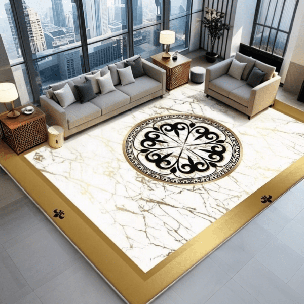 Light Luxury Washable Faux Cashmere Area Rug - Full Floor Minimalist Carpet for Living Room/Bedroom, Wholesale Custom - Image 3